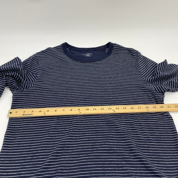 UNTUCKit Lambert Shirt Mens Size M Blue Striped Long Sleeve Pull Over Crew Neck - Picture 5 of 6